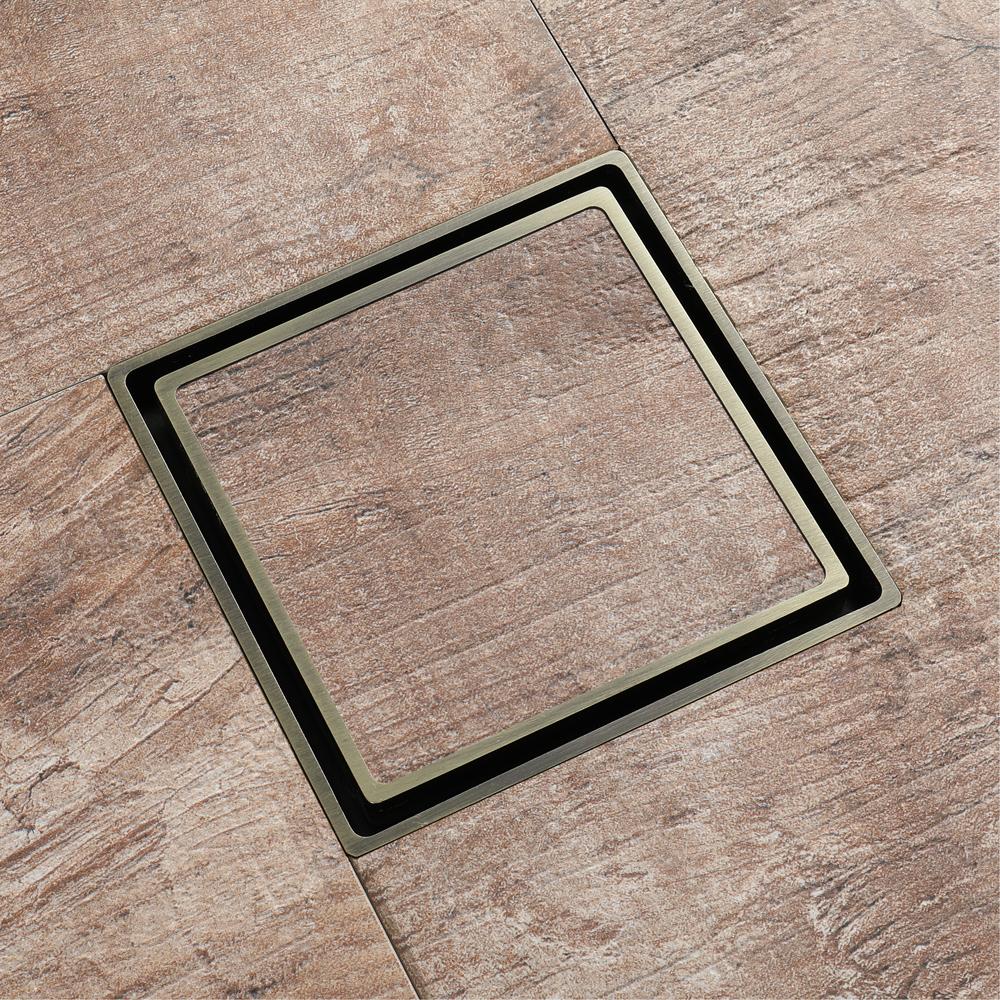 Bathroom Accessories 116*116mm Shower Floor Drain Can Insert Tiles Floor Drain Cover Antique Brass Anti-odor Floor Drain