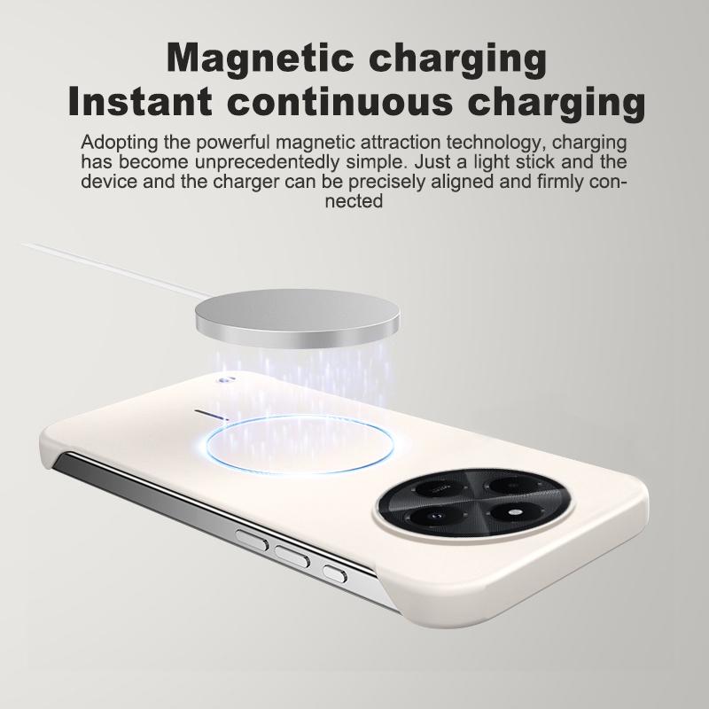 Ультратонкий безрамочный магнитный чехол для Redmi 14C Magsafe Беспроводная зарядка Жесткий ПК Матовый Ударопрочный Чехол для POCO C75 Накладка
