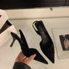 Summer New Women Pointed Toe Sandals Woman Pumps Sexy Thin High Heels Sandals Slingback Party Prom Mules Shoes