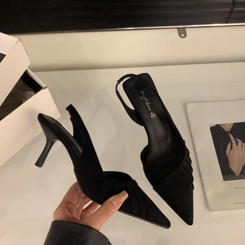 Summer New Women Pointed Toe Sandals Woman Pumps Sexy Thin High Heels Sandals Slingback Party Prom Mules Shoes