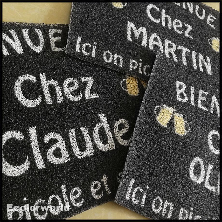 Personalized Doormat Bienvenue Chez Name Entrance Welcome Mats Hallway Doorway PVC Rugs Floor Mat Dust Proof Home Decor