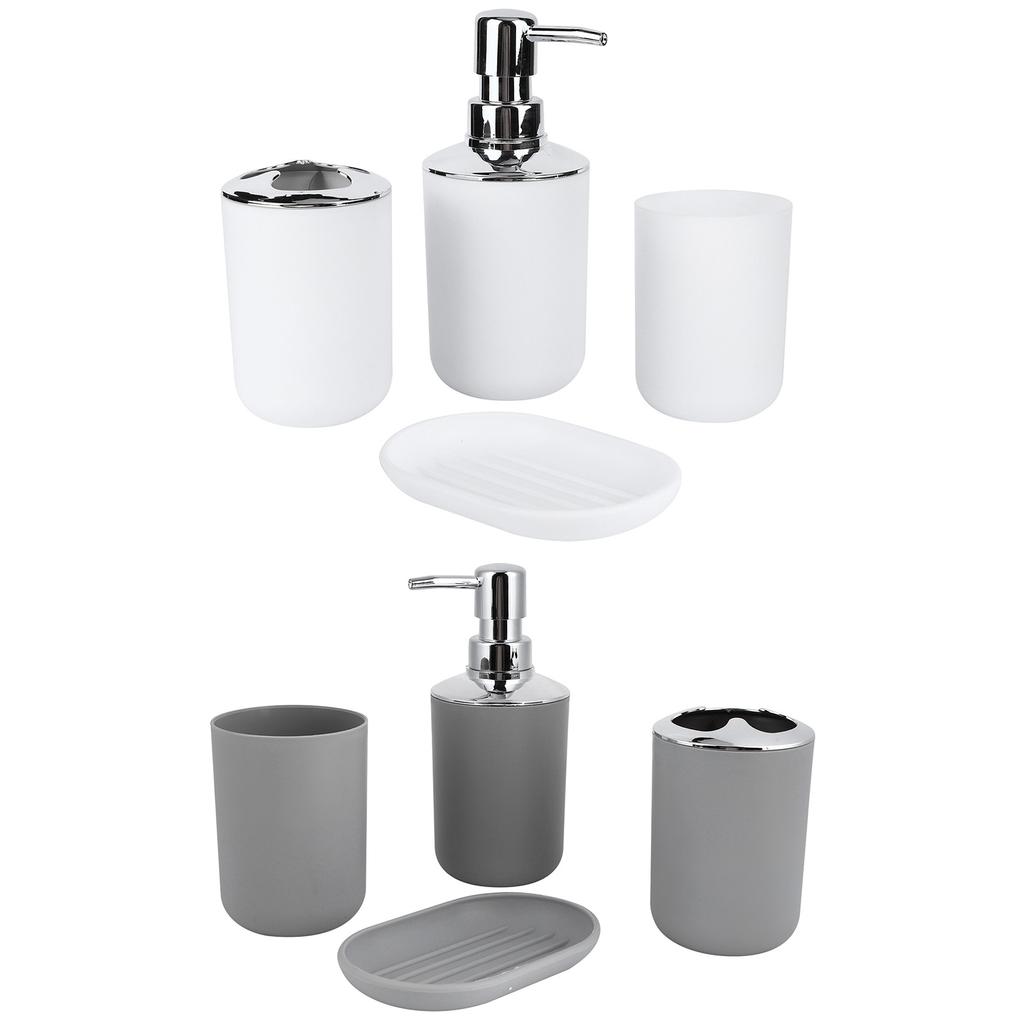 4Pcs/Set Bathroom Kit Accessory Plastic Lotion Bottle Storage Cup Rinse Cup Soap Dish