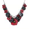 [R6075] - Designer Necklace 'Lilipoupettes' (poppies) Red Black - 25 Mm