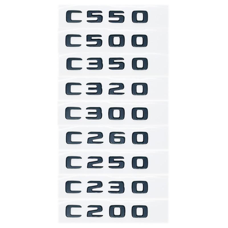 Mercedes Benz C180/C200/C220d/C250d/C260/C300d 4MATIC 3D Glossy Black ABS Letters Emblem - W205 Coupe Trunk Logo Sticker ZB1