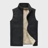 Men's Stand-Up Collar Fleece Vest - Warm, Thick, Large-Size Waistcoat for Spring and Autumn