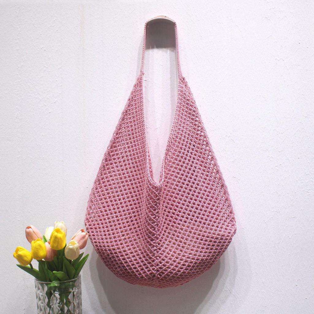 Легкие и эстетичные женские летние вязаные крючком сумки-тоут — идеально подходят для пляжа, шопинга и вечеринок