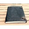 Handmade Wicca Leather Journal Black Pentagram Embossed Blank Spell Book of Shadows Notepad Grimoire Book Write Book for Men Women