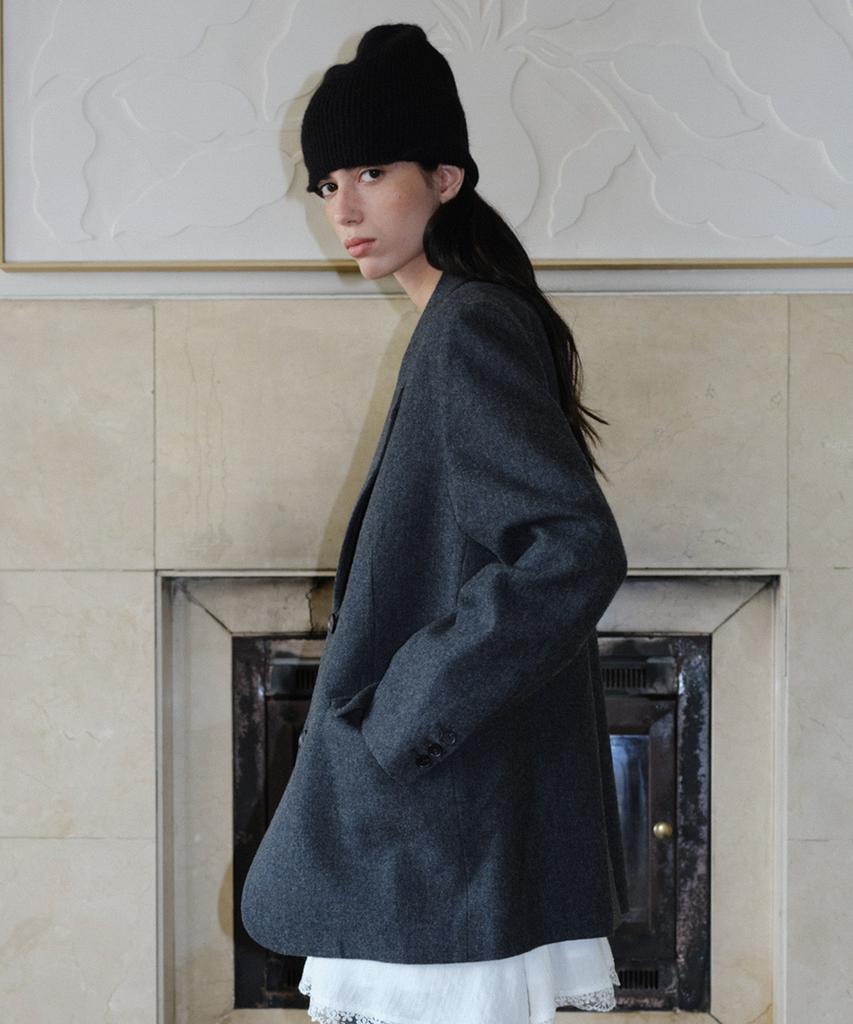 EN OR Wool Single Two Button Jacket - Dark Gray