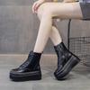 Мода 2024 года Ботильоны из натуральной кожи Зеленые ботинки на платформе для женщин Повседневные женские ботинки на шнуровке в стиле армейской обуви на толстой подошве Массивная обувь