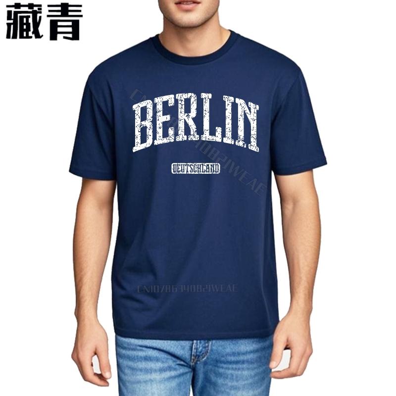 Unisex teeshirt Soft Fashion Tshirt Berlin Print On Black Shirt Travel Unisexs Tshirt Hiphop Classic Tshirt Short sleeve