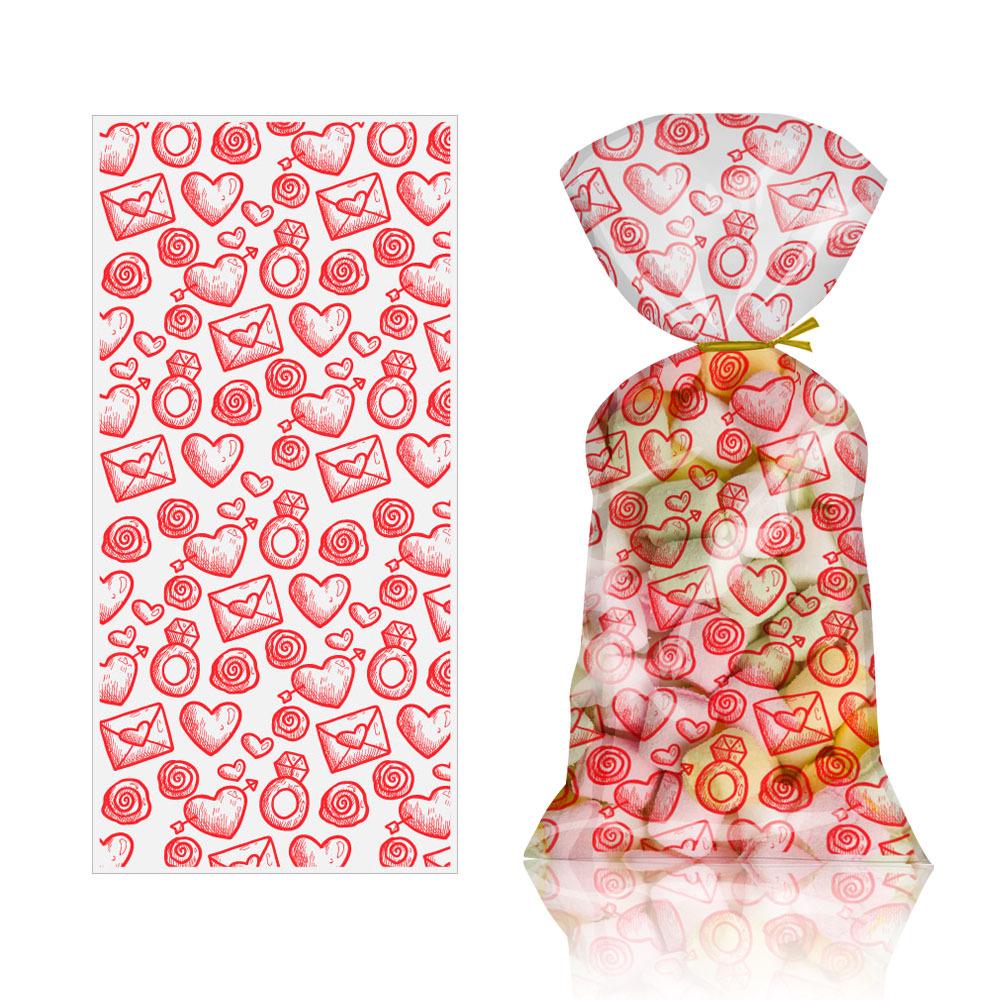 Qixi and Valentine's Red Heart Cupid's Arrow Pattern Candy Bag