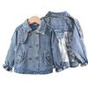 Новые детские джинсовые куртки Тренч для девочек Джинсовые куртки с вышивкой Детская одежда для девочек Детское кружевное пальто Повседневная верхняя одежда Ветровка