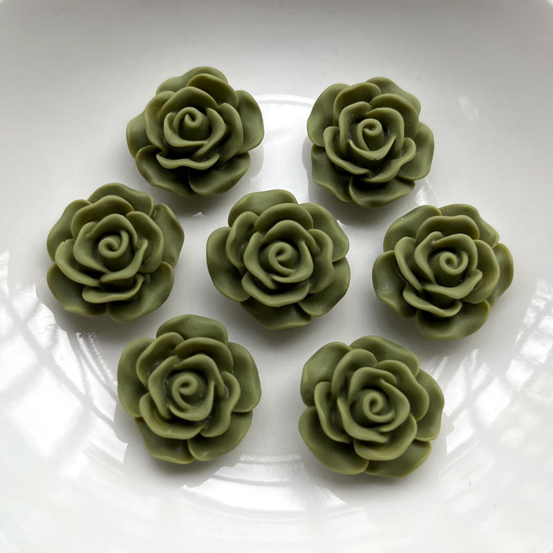 10pcs Beautiful Rose Resin Rhinestone Wedding Decoration Flower Scrapbook Jewelry Making Accessories DIY Resin Flat Back