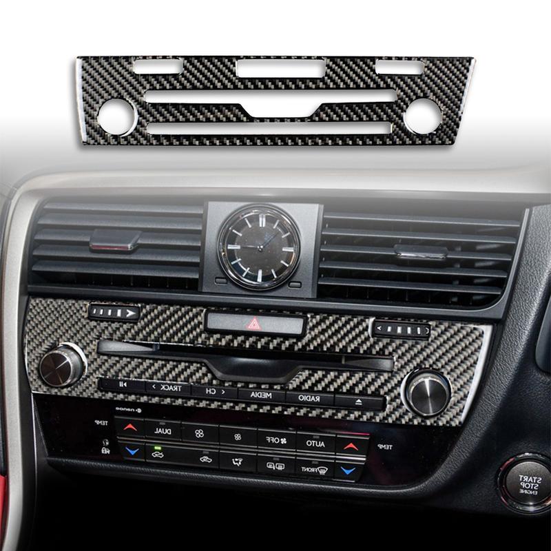 For Lexus RX 300 350H 450H 2016- Car accessories Carbon Fiber CD Panel Decorative Cover Trim Auto Interior Car Sticker