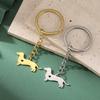 1Pc Stainless Steel Keychain Cartoon Dog Keychain Gift Hollow Heart Cute Car Key Pendant