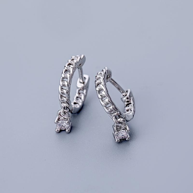 ANENJERY Модные серьги-кольца с кубическим цирконием, крестом, звездой и Луной, серьги-кольца для женщин, серьги золотого, серебряного цвета, ювелирные изделия Pendientes