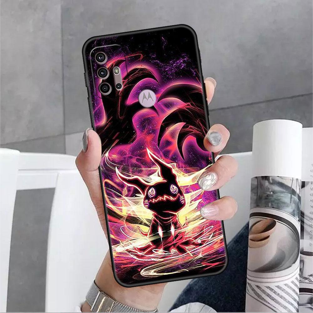 Крутой чехол с изображением покемона Пикачу для Motorola G30 G60 Edge 20 G9 G22 G8 Power G31 G500 G50 30 Pro, черный мягкий чехол для телефона