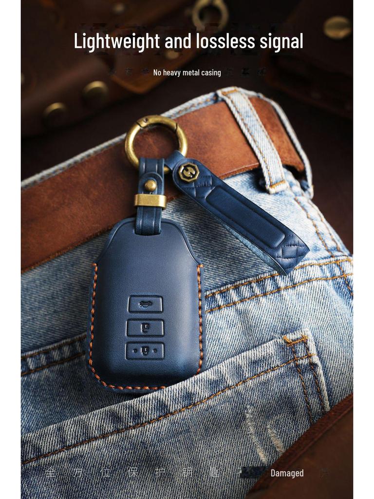 Кожаный чехол для ключа в стиле ретро для Toyota Yaris: Сшитый вручную чехол для ключей из натуральной кожи с пряжкой.