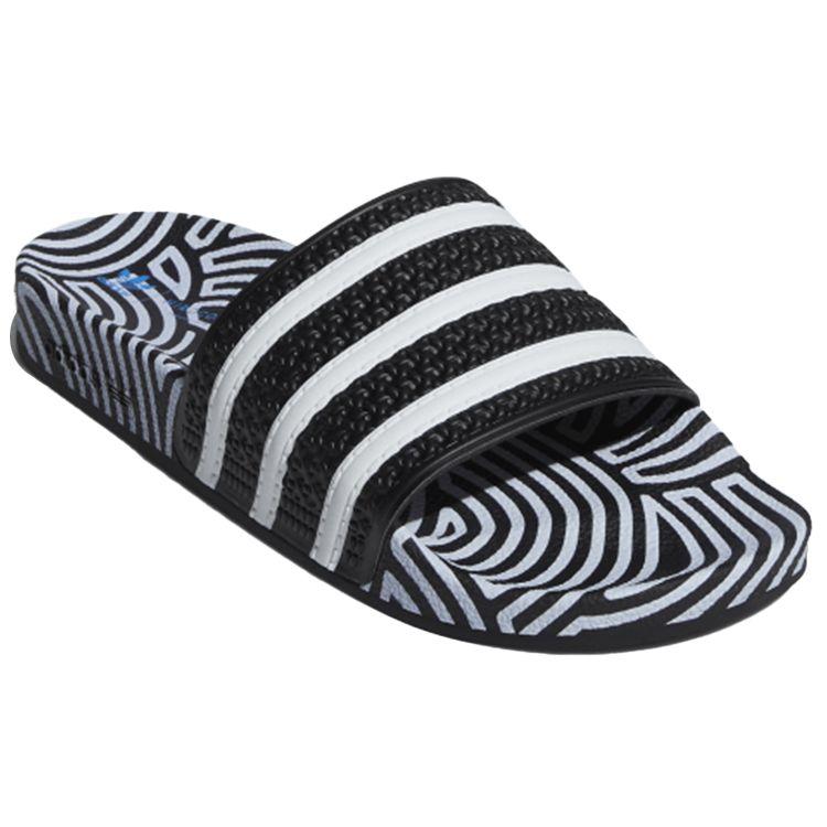 Hirocoledge x adidas Шлепанцы Adilette Takahashi Hiroko - Черно-белые Унисекс Кроссовки Основной черный Облачно-белый Синяя птица FY1592