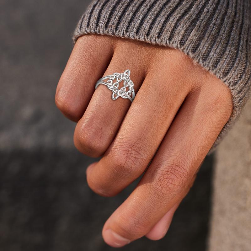 925 стерлингового серебра колдовство кельтские узлы кольца для женщин крест вечности перстни винтажный амулет ювелирные изделия подарок