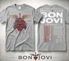 Футболка с принтом с обеих сторон Bon Jovi Forever Tour Сердце Кинжал Крылья Графика Фанат Рок-музыки Повседневная Хлопок Короткий Рукав