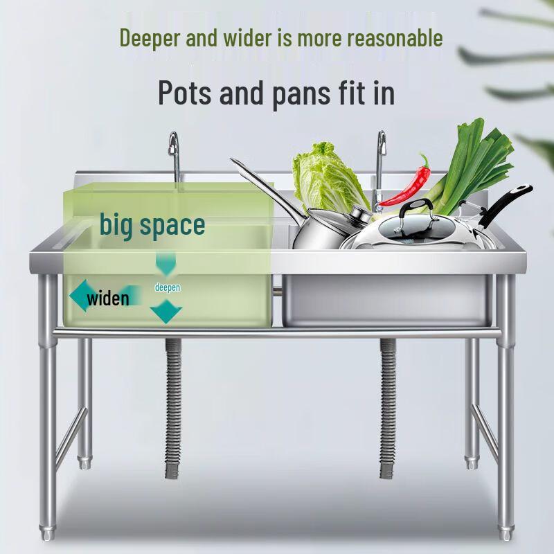 Stainless Steel Double Basin Utility Sink with Stand
