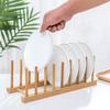 Wooden Plate Storage Rack Pot Lid Holder Multifunction Storage Shelf for Cups Cutting Board Book Display Rack Kitchen Organizer