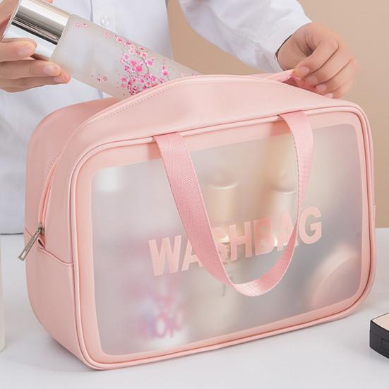 Multi-use Cosmetic Bag Handhold Durable Washable Large Capacity Portable Cosmetic Makeup Pouch