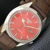 JAPAN 7009A VINTAGE SEIKO 5 AUTOMATIC MENS RED COLOR DIAL WATCH A701364-5 R206a-a701364