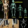 30/90/150cm Halloween Luminous Skeleton Ghost Bone Simulation Humans Skull Pendants For Halloween Home Decor Haunted House Horror Props