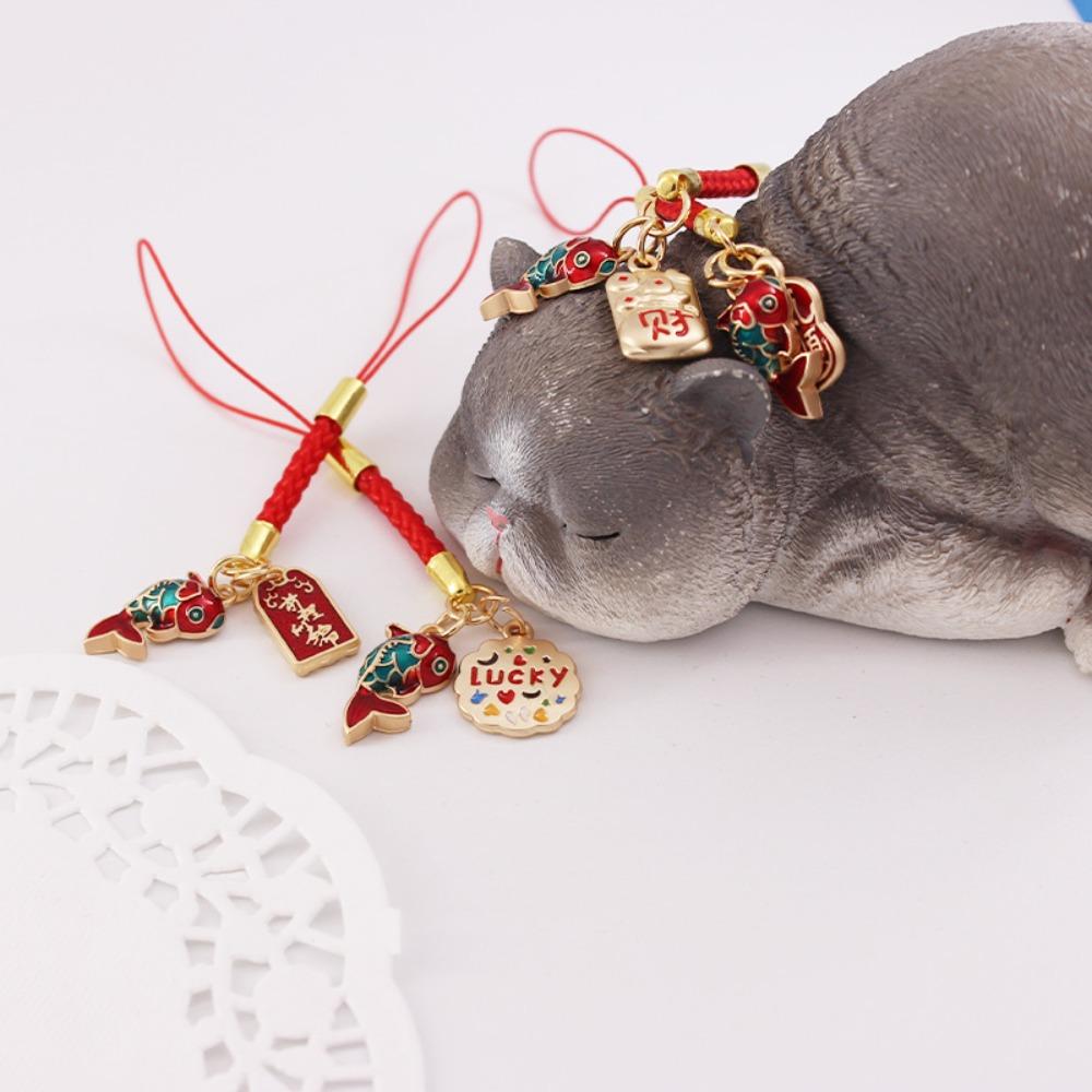 Good Luck Koi Phone Lanyard Chinese Style Lucky Cat Phone Strap Koi Phone Chain Mobile Phone