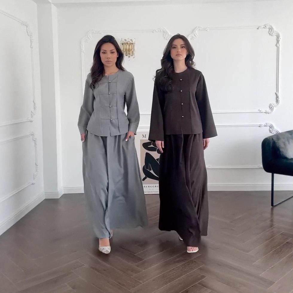 Женское ретро-платье А-силуэта с длинными рукавами и пуговицами, Осень 2025