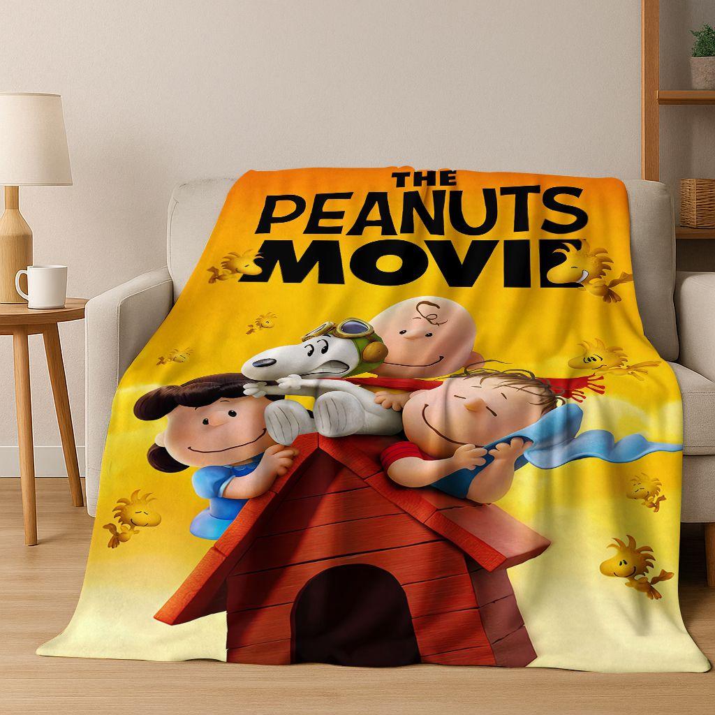 3D Cute Snoopy Dog Peanuts Art Cartoon Flannel Blanket,Cozy Soft Throw Blanket for Home Bedroom Bed Sofa Picnic Cover Gift Kids
