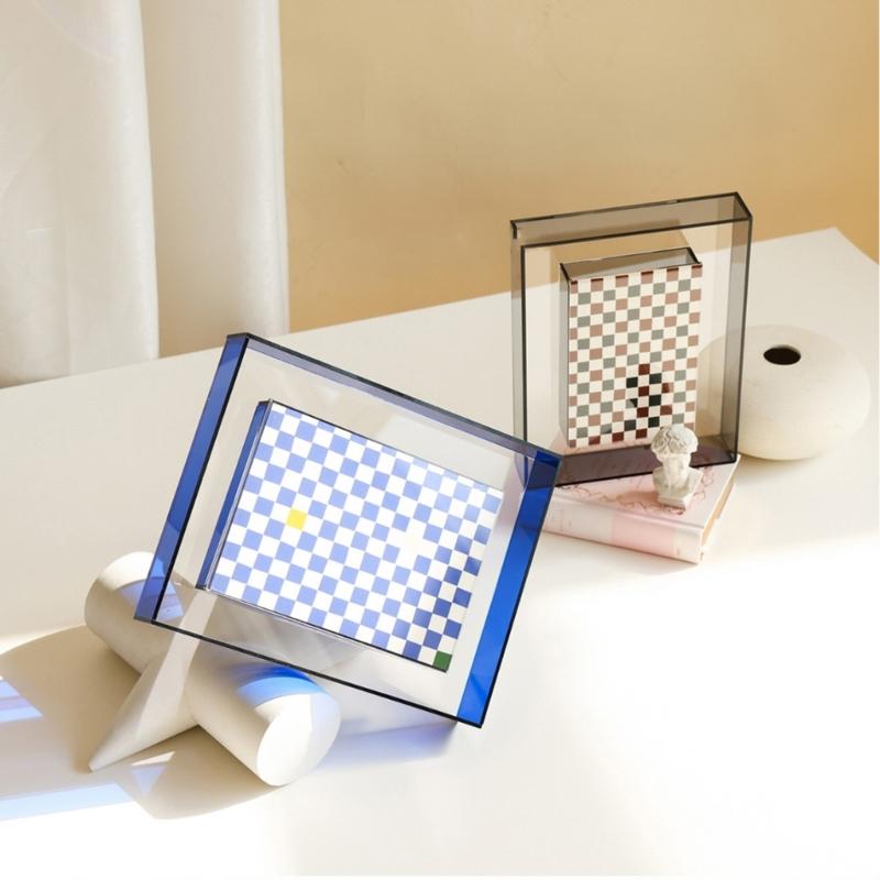 Photo Frame Acrylic Photo Holder for Desktop Display Support Horizontaled Vertical Clear