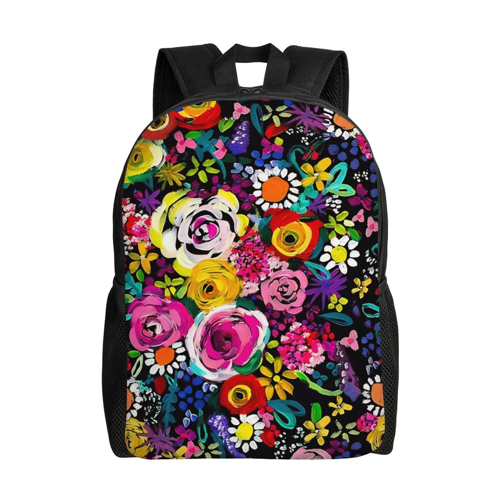 Floral Les Fleurs Vibrant Floral Schoolbag Men Sporty Daily mochila Large Capacity Laptop Bag Back To School Season