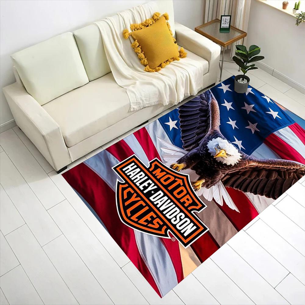 Harleydavidson Area Rug Perfect For Foyer Game Room Dormitory Entryway Antislip Carpet Office Home Decor Perfect Gift For Valentine'S Wedding Birthday