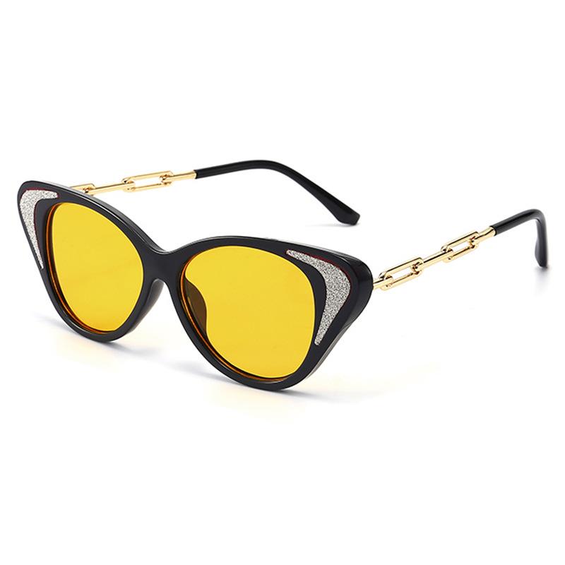 New cat eye sunglasses fashion chain personalized sunglasses ins versatile sunglasses