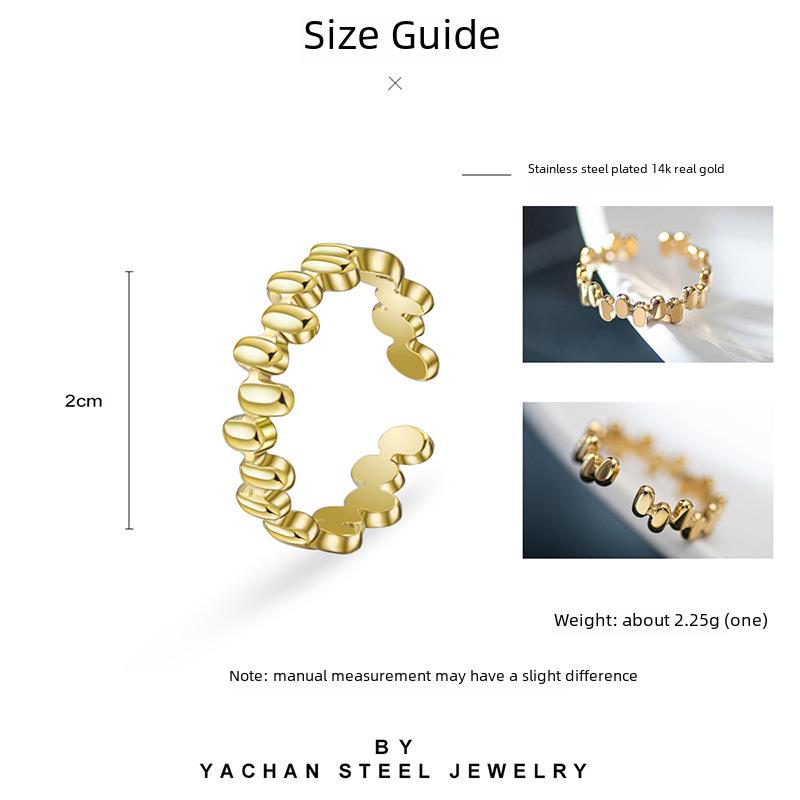 Изысканное ретро-кольцо из титановой стали с нерегулярной геометрией