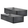 2 Pack Galvanized Raised Garden Beds, 2030 x 1020 x 460 mm, Rectangular Metal Planter Boxes Kit Outdoor, Elevated Planting Box with Gloves, Alu-Zinc,