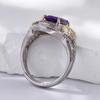 Sace Gems Роскошные кольца из стерлингового серебра 925 пробы с изменяемым размером, кольца с натуральным аметистом для женщин, обручальные, коктейльные, вечерние, изящные ювелирные изделия, подарок