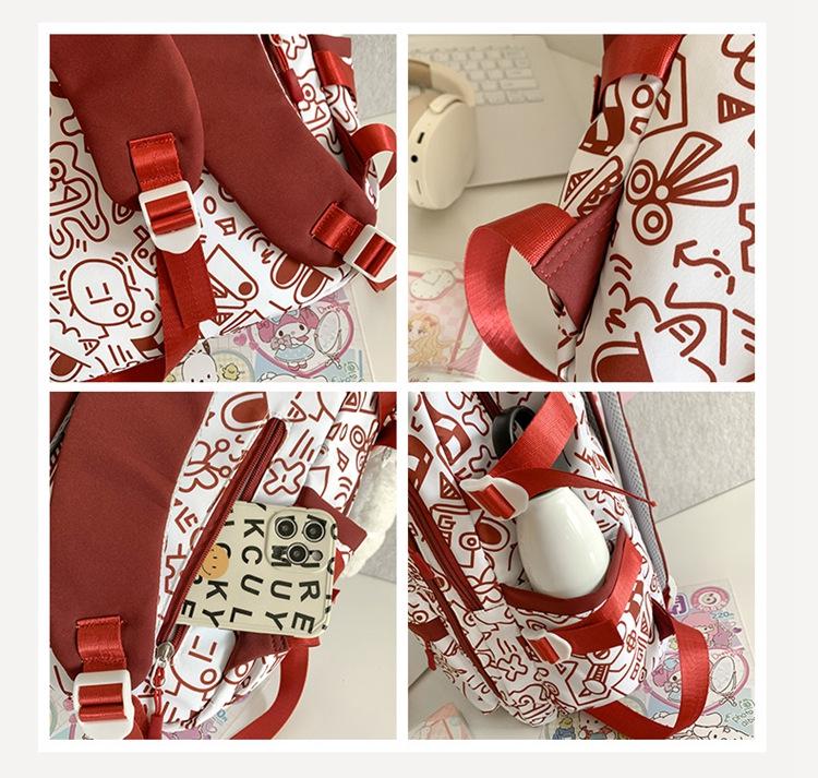 2024 Korean-Style Large Capacity Backpack for Junior High Students: Fashionable, Casual, Versatile Campus Gear