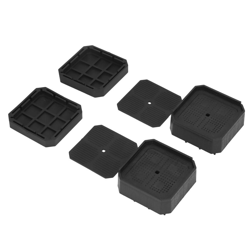 8 Set L Shaped Semi Covered Bed Risers Anti Slip Stackable Furniture Risers for Washing Machine Base Tables Chairs