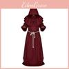 Medieval Monk Costume Wizard Priest Robe Shawl Set For Halloween Cosplay Enthusiasts