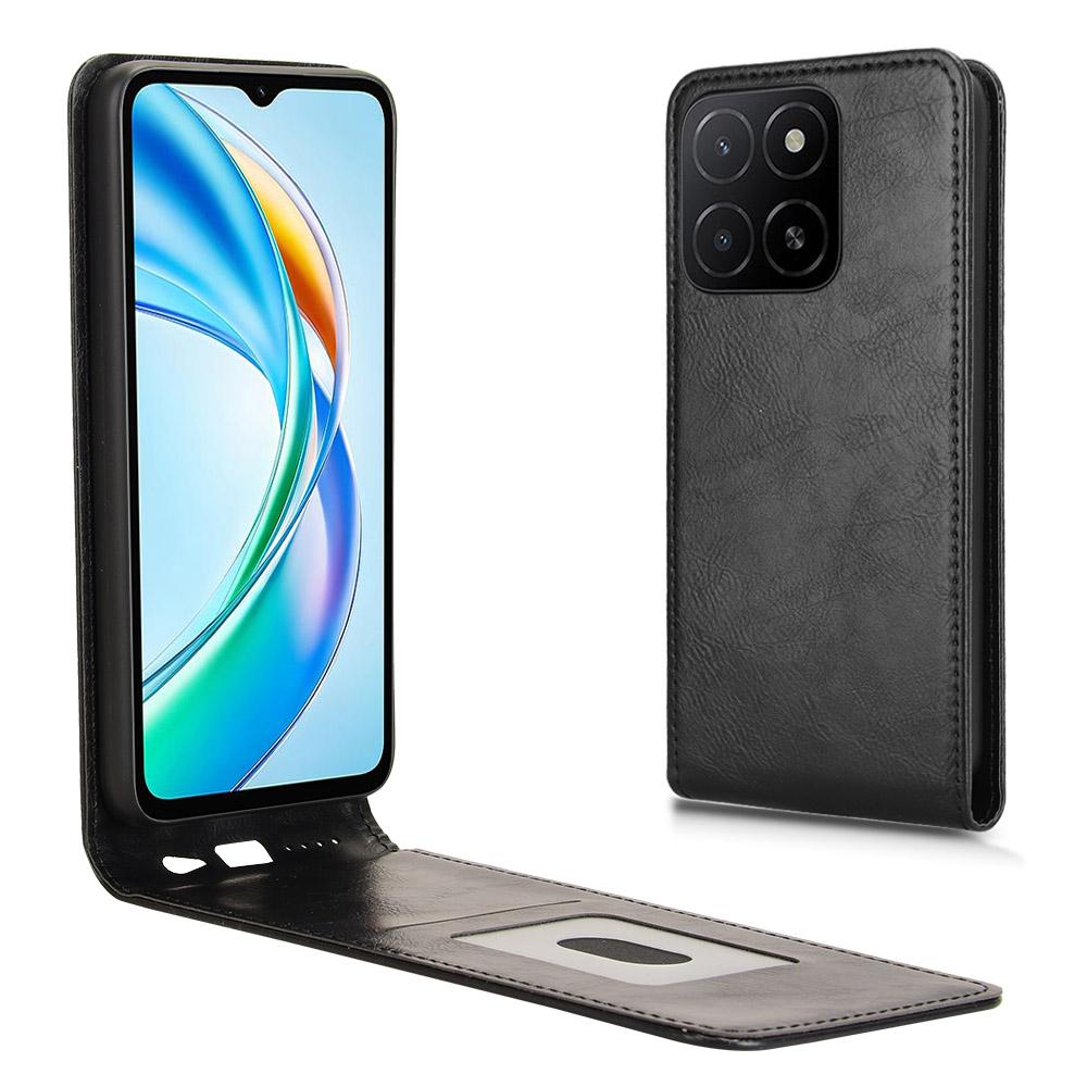 Чехол для Honor X5b/X5b Plus с отделением для карт, магнитный вертикальный откидной кожаный чехол для телефона