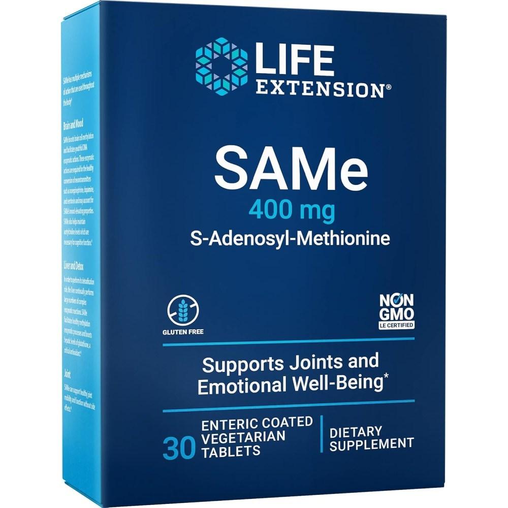 Life Extension SAMe S-Аденозил-Метионин 400 мг 30 Таблеток 1 шт