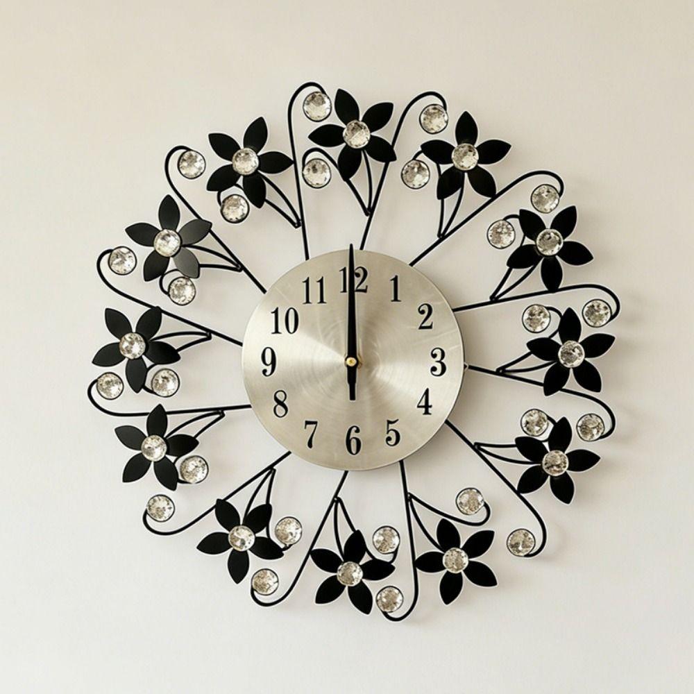 Quartz Movement Silent Wall Clock Metal Frame Wall-mounted Clock Fashion Decorative Clock Kitchen