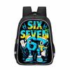 Kids Cartoon Print Backpack School - Lightweight Ergonomic Design With Reflective Stripes Oxford Fabric Grades 3-4