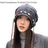 Large Head Circumference Stacked Hat Bohemian Style Beanies Cap Baggy Cap  for Autumn and Winter