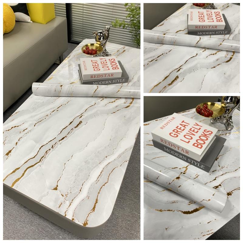 Grey Gold Marble Contact Paper Self Adhesive Marble Wallpaper Peel and Stick Removable Contact Paper For Wall Countertops