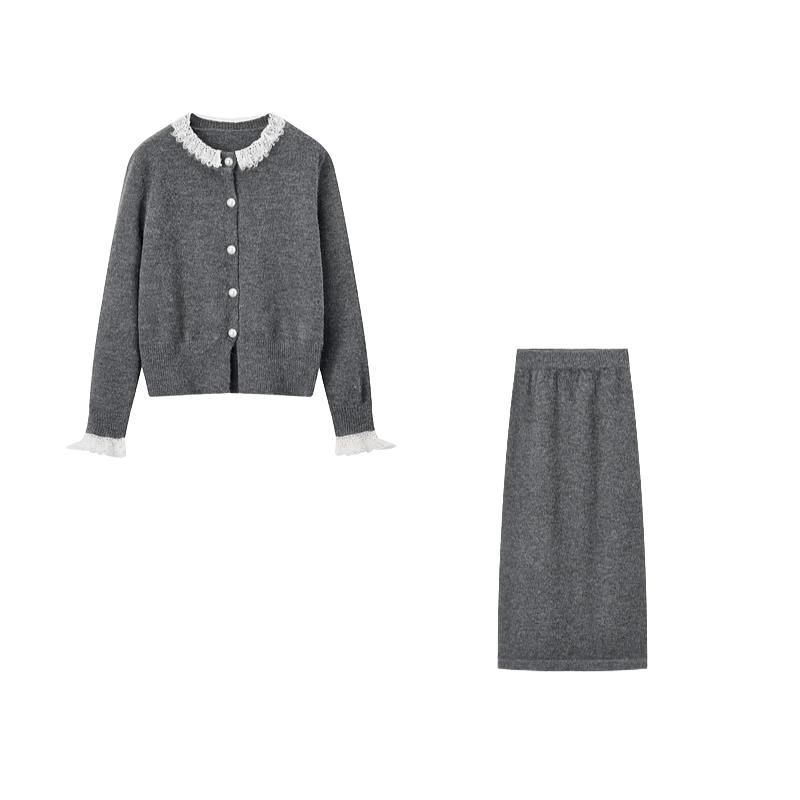 Xiangying Women's Winter Knitted Two-Piece Set